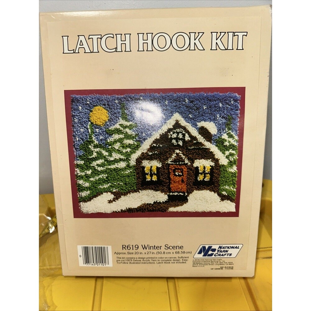 Latch Hook Kit R619 WINTER SCENE Christmas  National Yarn Crafts - 20X27